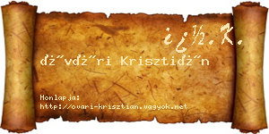 Óvári Krisztián névjegykártya